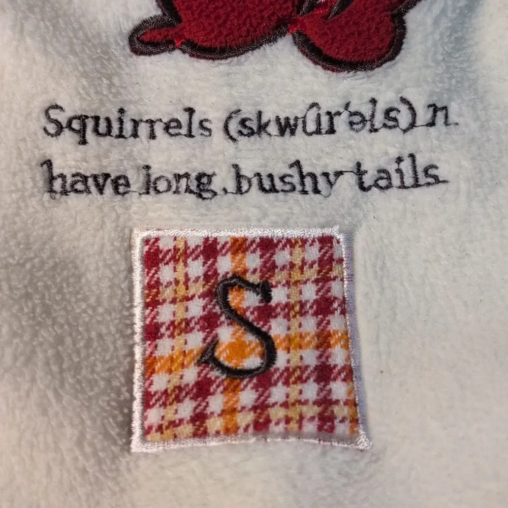 Gap Baby Y2K Vintage White Fleece‎ Embroidered Squirrel Romper Outfit 3/6 Months